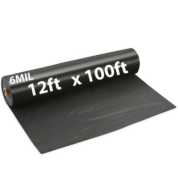 Black Plastic Sheeting 6 Mil 12' X 100'